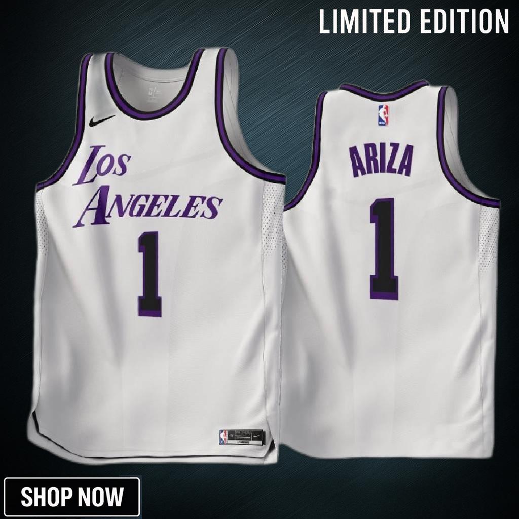 -23 Los Angeles Lakers Trevor Ariza 1 White City Edition Jersey - Men