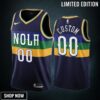 -23 New Orleans Pelicans Custom 00 Navy City Edition Jersey