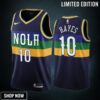 -23 New Orleans Pelicans Jaxson Hayes 10 Navy City Edition Jersey