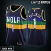 -23 New Orleans Pelicans Zion Williamson 1 Navy City Edition Jersey