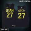 -23 Utah Jazz Rudy Gobert 27 Black Statement Edition Men Jersey