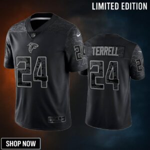 A.j. Terrell 24 Atlanta Falcons Black Reflective Limited Jersey - Men