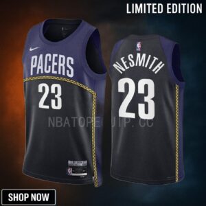 Aaron Nesmith 23 Indiana Pacers -23 City Edition Black Navy Jersey Swingman