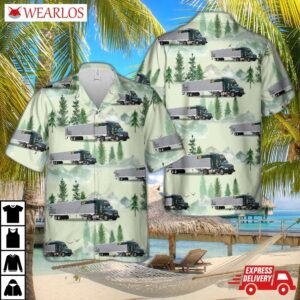Abf Freight Mack Pinnacle With A Long Box Hawaiian Shirt