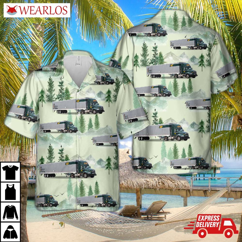 Abf Freight Mack Pinnacle With A Long Box Hawaiian Shirt