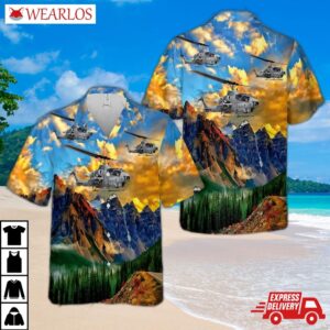 Ah-1g (bell 209) Huey Cobra Snake Helicopter Hawaiian Shirt
