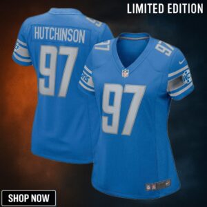 Aidan Hutchinson Detroit Lions Womens 2022 Nfl Draft First Round Pick Game Jersey - Blue