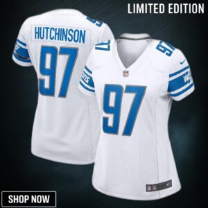 Aidan Hutchinson Detroit Lions Womens 2022 Nfl Draft First Round Pick Game Jersey - White
