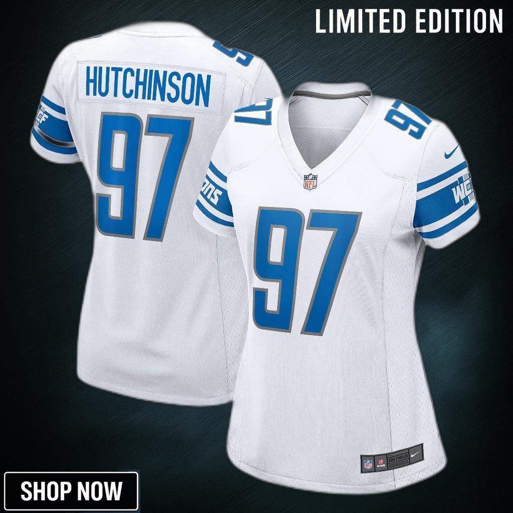 Aidan Hutchinson Detroit Lions Womens 2022 Nfl Draft First Round Pick Game Jersey - White
