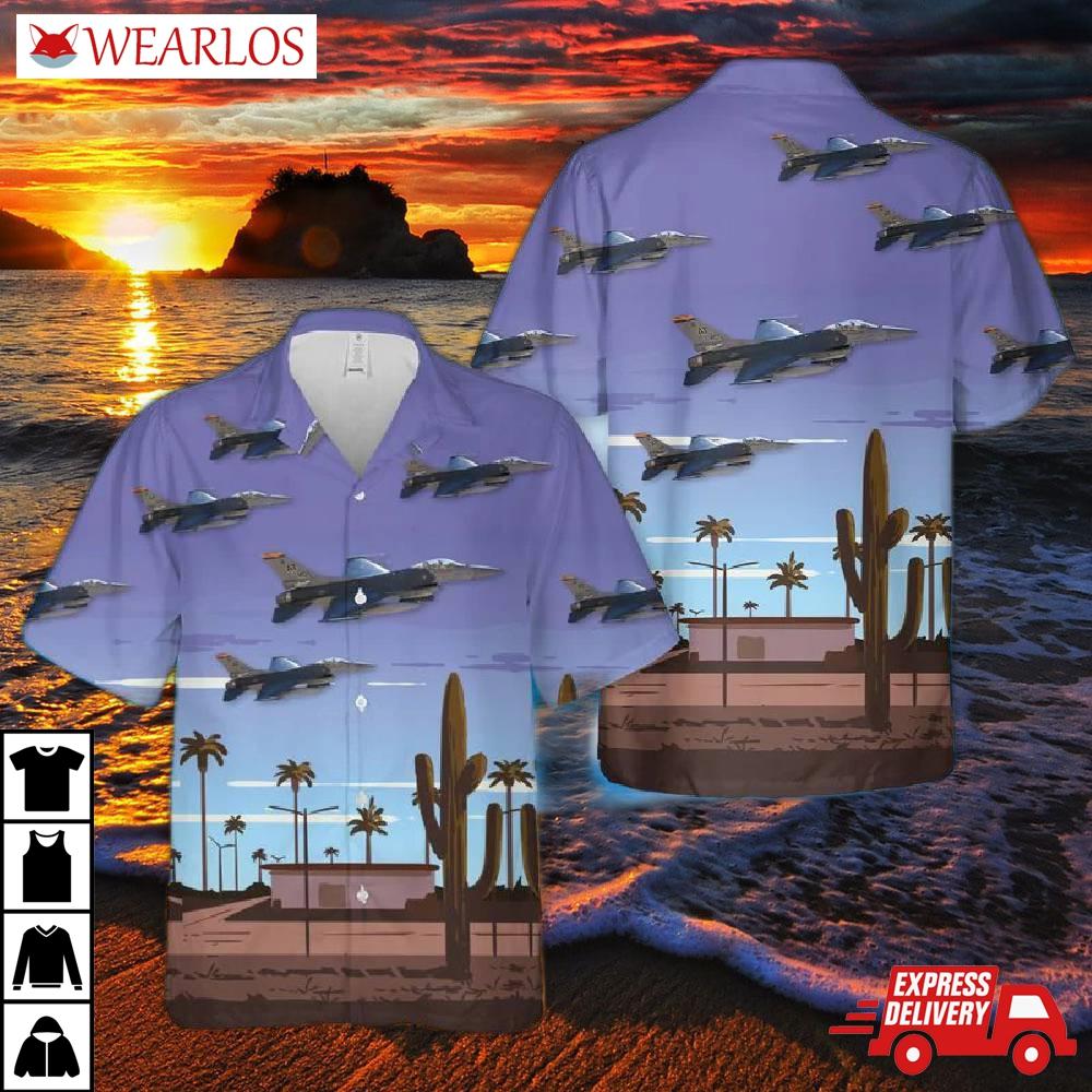 Air National Guard Force Reserve Command Test Center F-16c Fighting Falcon Hawaiian Shirt