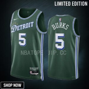 Alec Burks 5 -23 Detroit Pistons Green City Edition Jersey Swingman