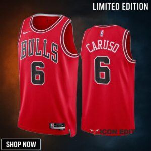 Alex Caruso 6 -23 Chicago Bulls Red Icon Edition Jersey Swingman
