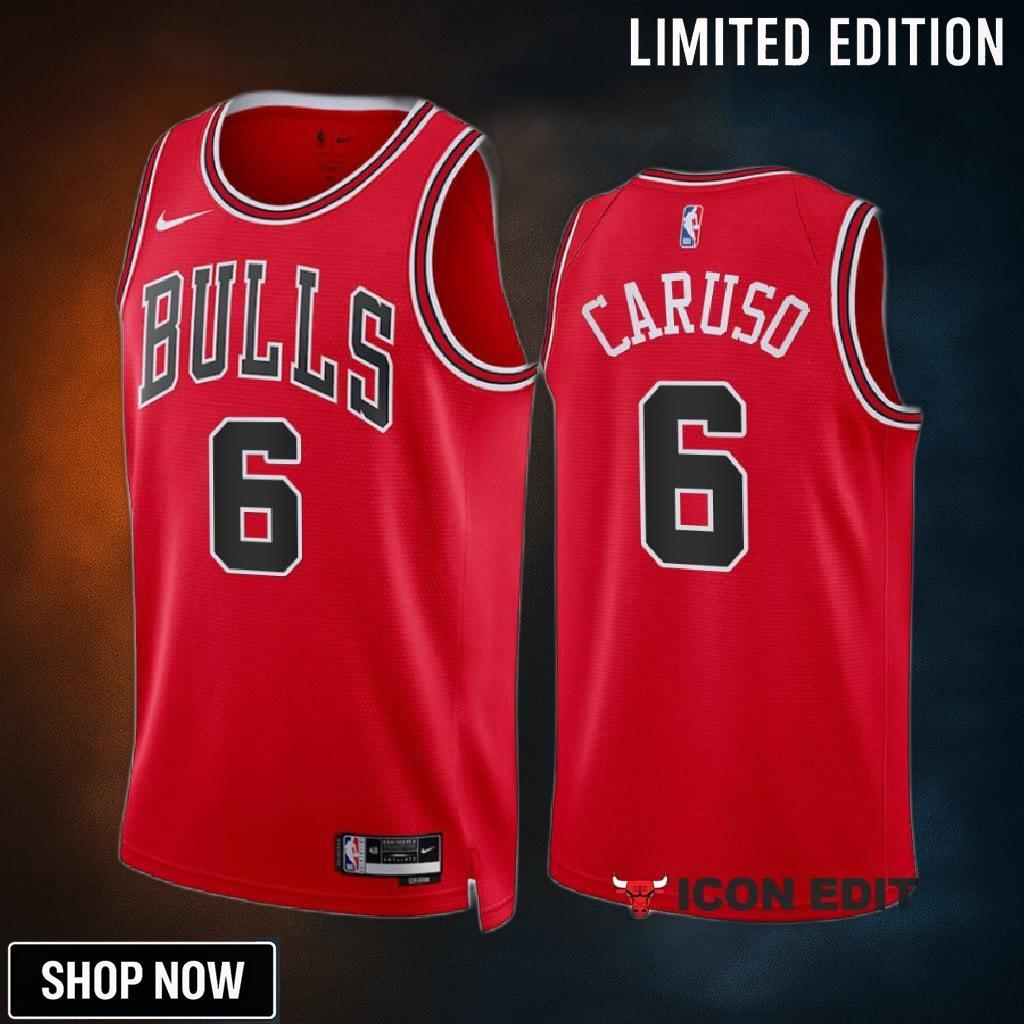 Alex Caruso 6 -23 Chicago Bulls Red Icon Edition Jersey Swingman