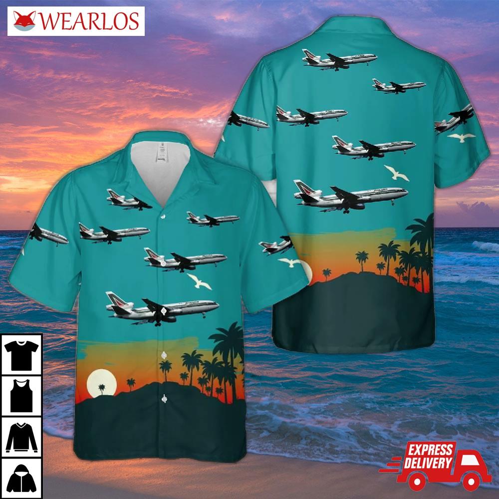 Alitalia (continental Airlines) Mcdonnell Douglas Dc-10-30 Hawaiian Shirt