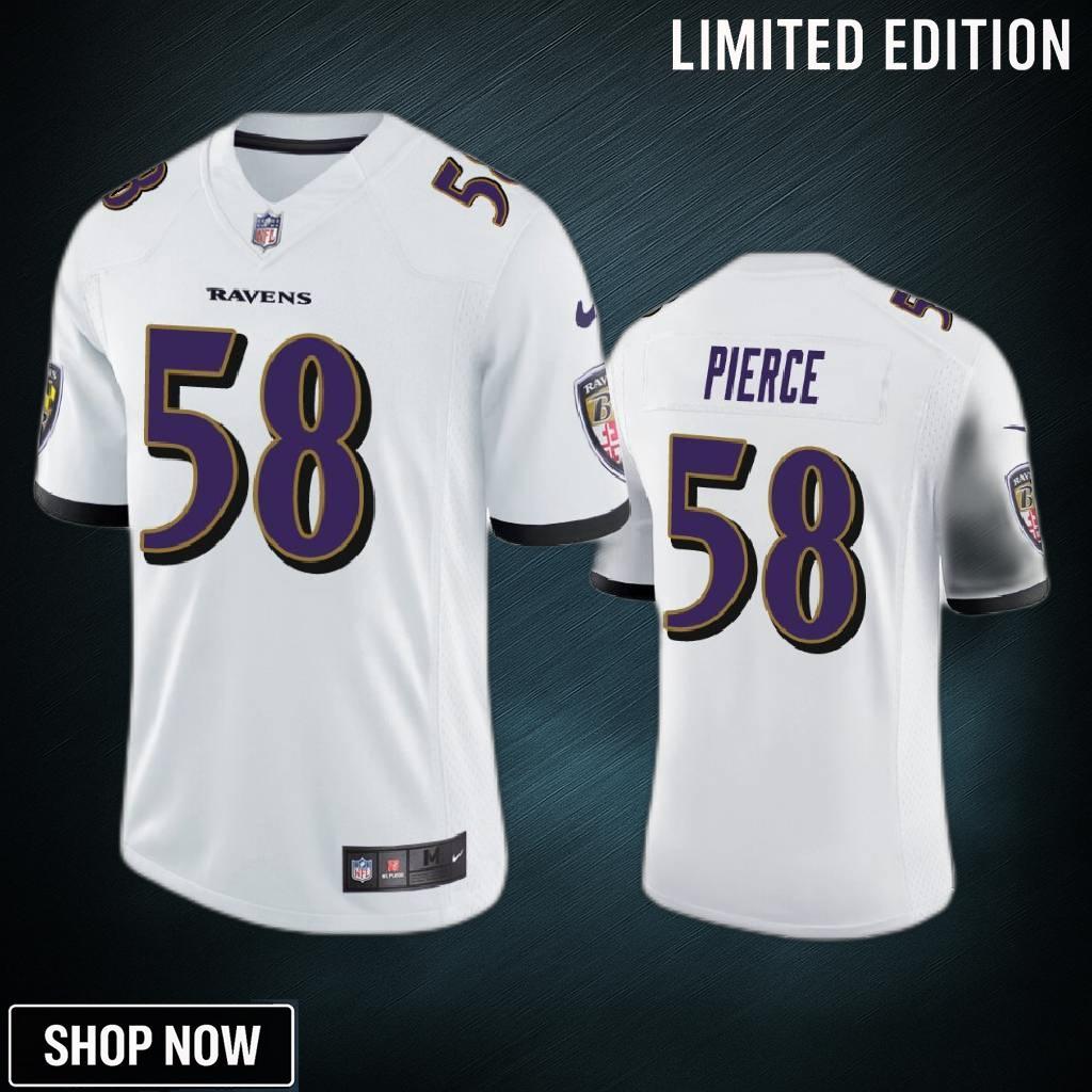 Altimore Ravens Michael Pierce 58 White Vapor Limited Jersey - Men's