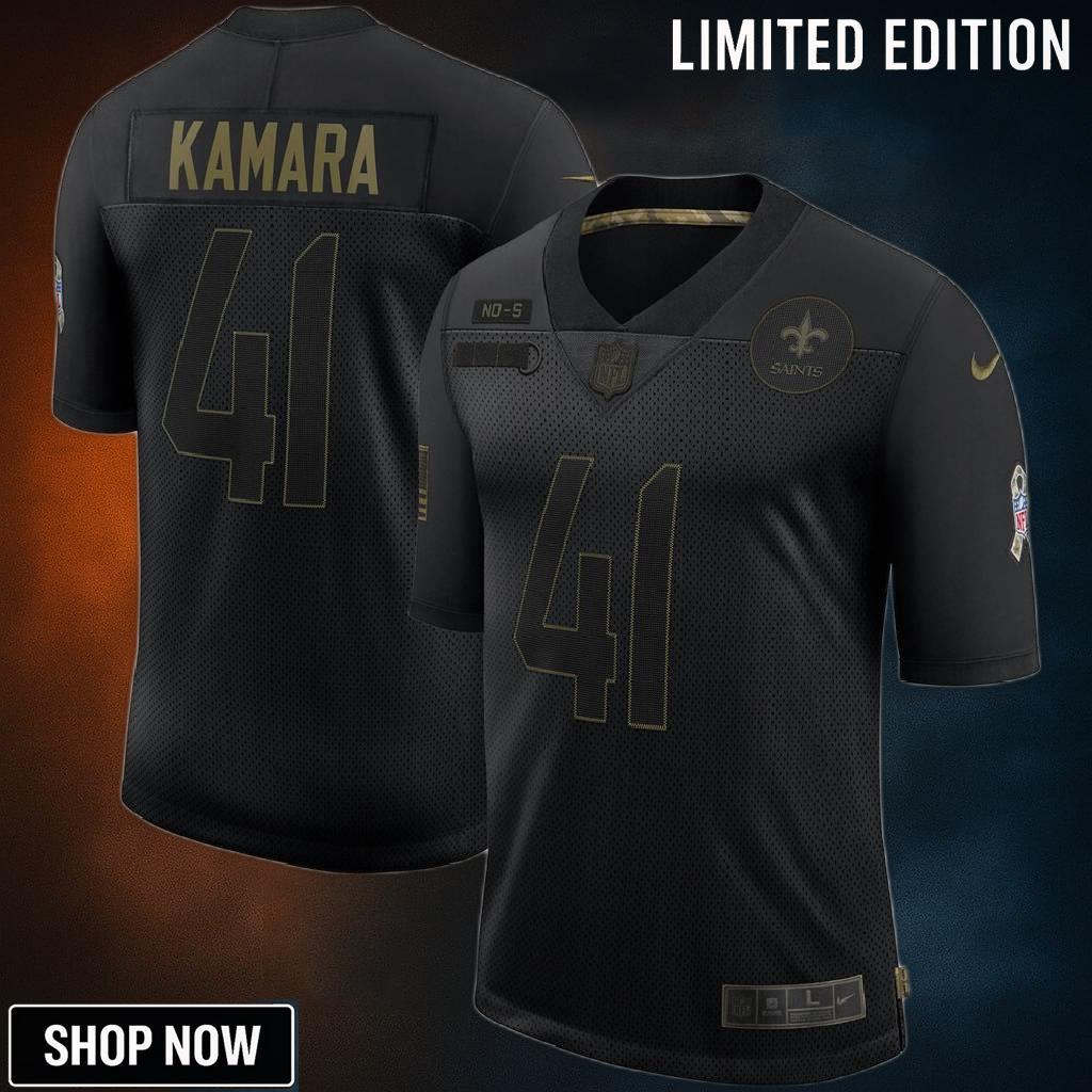 Alvin Kamara New Orleans Saints 2025 Salute To Service Limited Jersey - Black