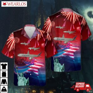 American Airlines Boeing 787-900, 4th Of July Hawaiian Shirt