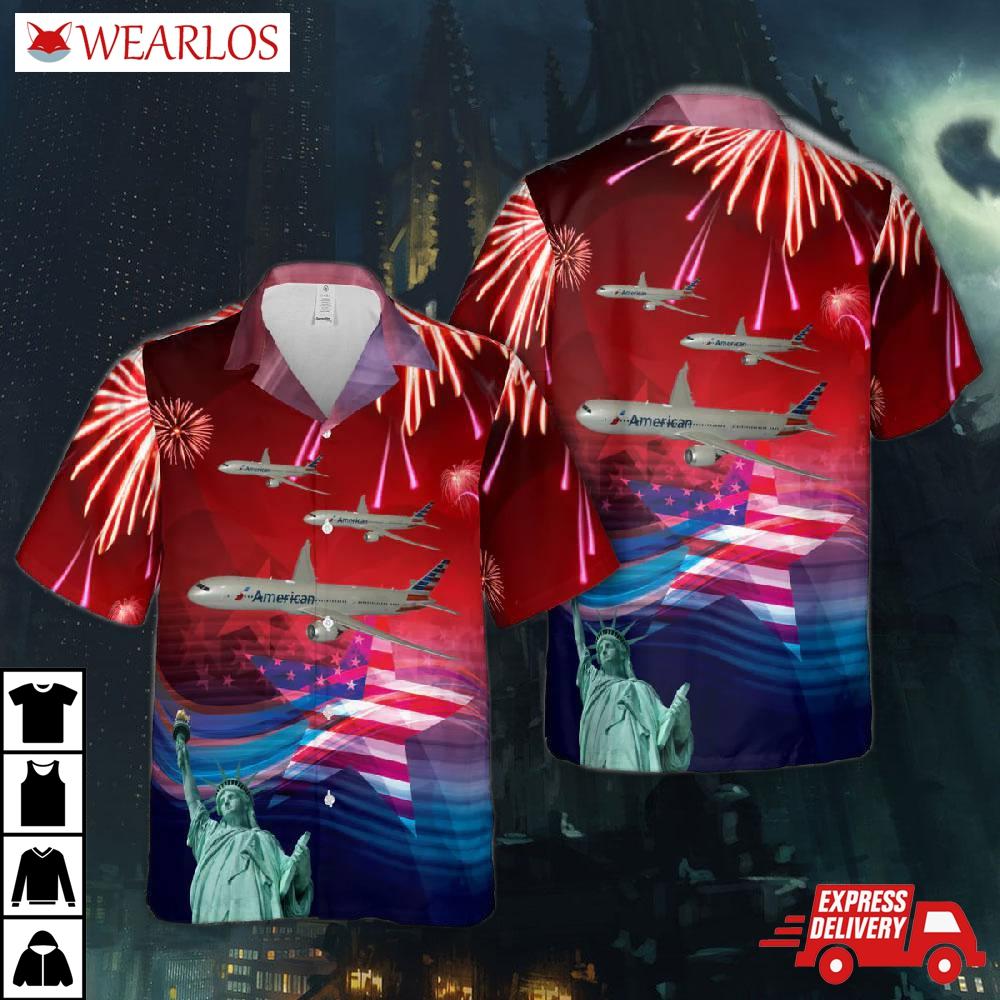 American Airlines Boeing 787-900, 4th Of July Hawaiian Shirt