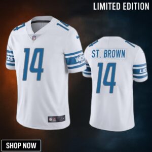 Amon-ra St. Brown 14 Detroit Lions White Vapor Limited Jersey