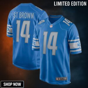 Amon-ra St. Brown Detroit Lions Game Player Jersey - Blue Nfl