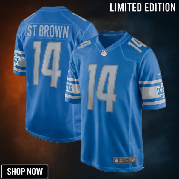 Amon-ra St. Brown Detroit Lions Game Player Jersey - Blue Nfl