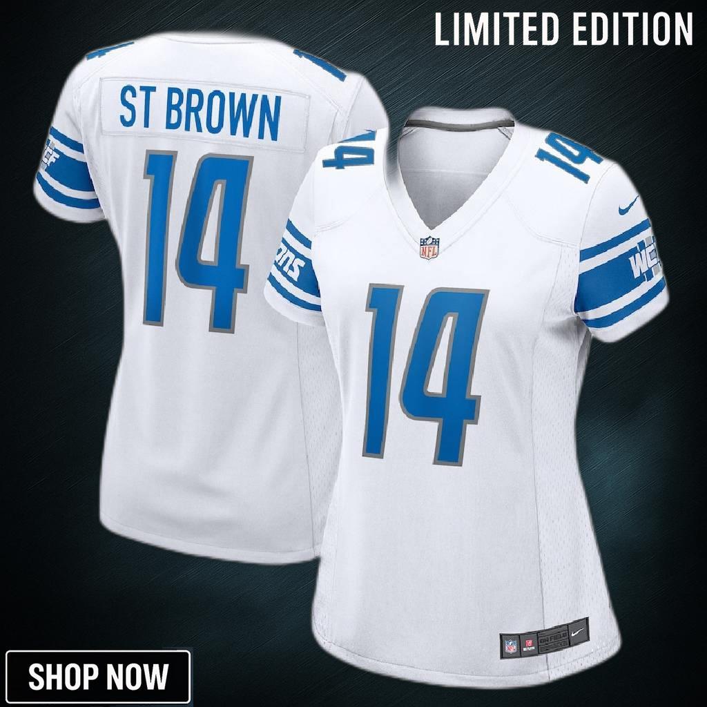 Amon-ra St. Brown Detroit Lions Women's Player Game Jersey - White