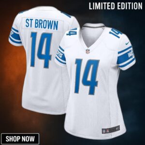 Amon Ra St Brown Detroit Lions Womens Player Game Jersey White Nfl