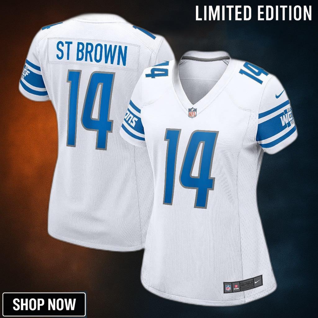 Amon Ra St Brown Detroit Lions Womens Player Game Jersey White Nfl