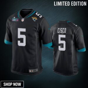Andre Cisco 5 Jacksonville Jaguars Super Bowl Lvii Men Game Jersey- Black