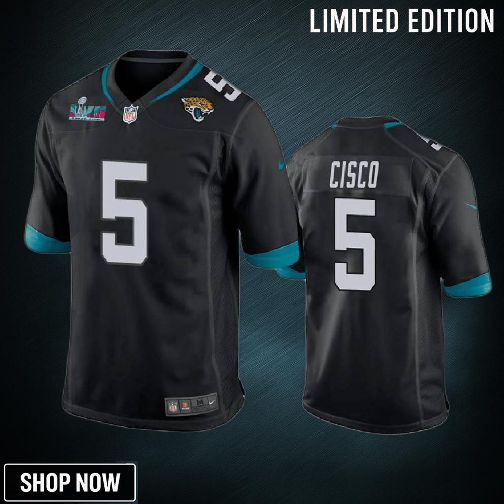 Andre Cisco 5 Jacksonville Jaguars Super Bowl Lvii Men Game Jersey- Black
