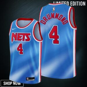 Andre Drummond 4 Brooklyn Nets Classic Edition Blue Jersey Diamond Badge - Men