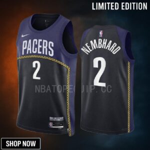 Andrew Nembhard 2 Indiana Pacers -23 City Edition Black Navy Jersey Swingman