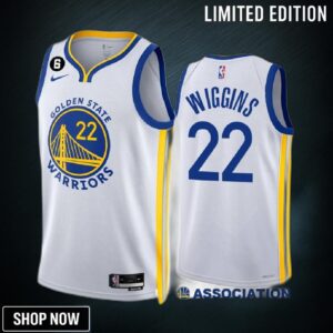Andrew Wiggins 22 -23 Golden State Warriors White Association Edition Jersey No.6 Patch