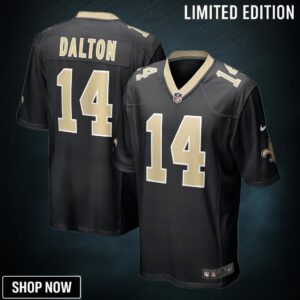 Andy Dalton New Orleans Saints Game Player Jersey - Black Nfl