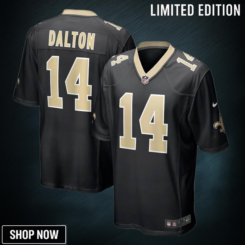 Andy Dalton New Orleans Saints Game Player Jersey - Black Nfl
