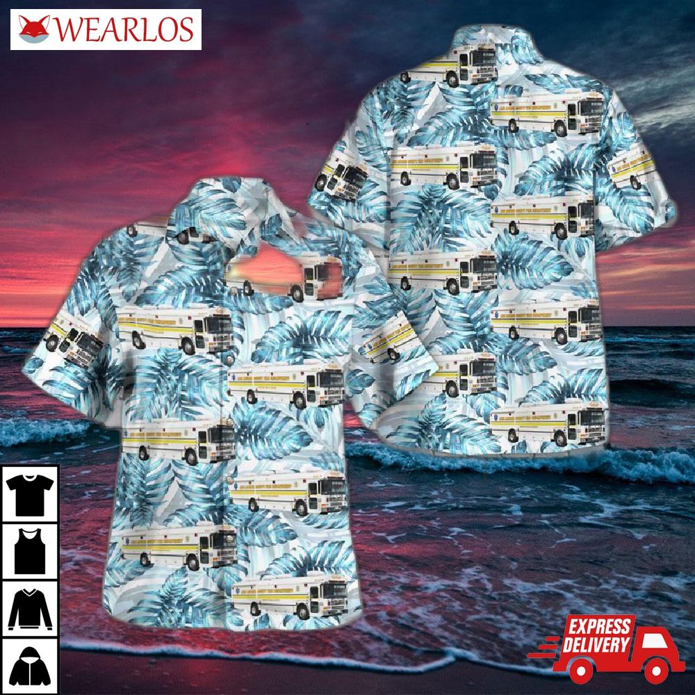 Anne Arundel County, Maryland, County Fire Department Medical Ambulance Bus Hawaiian Shirt