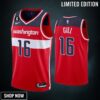 Anthony Gill 16 Washington Wizards -23 Icon Edition Red Men Jersey