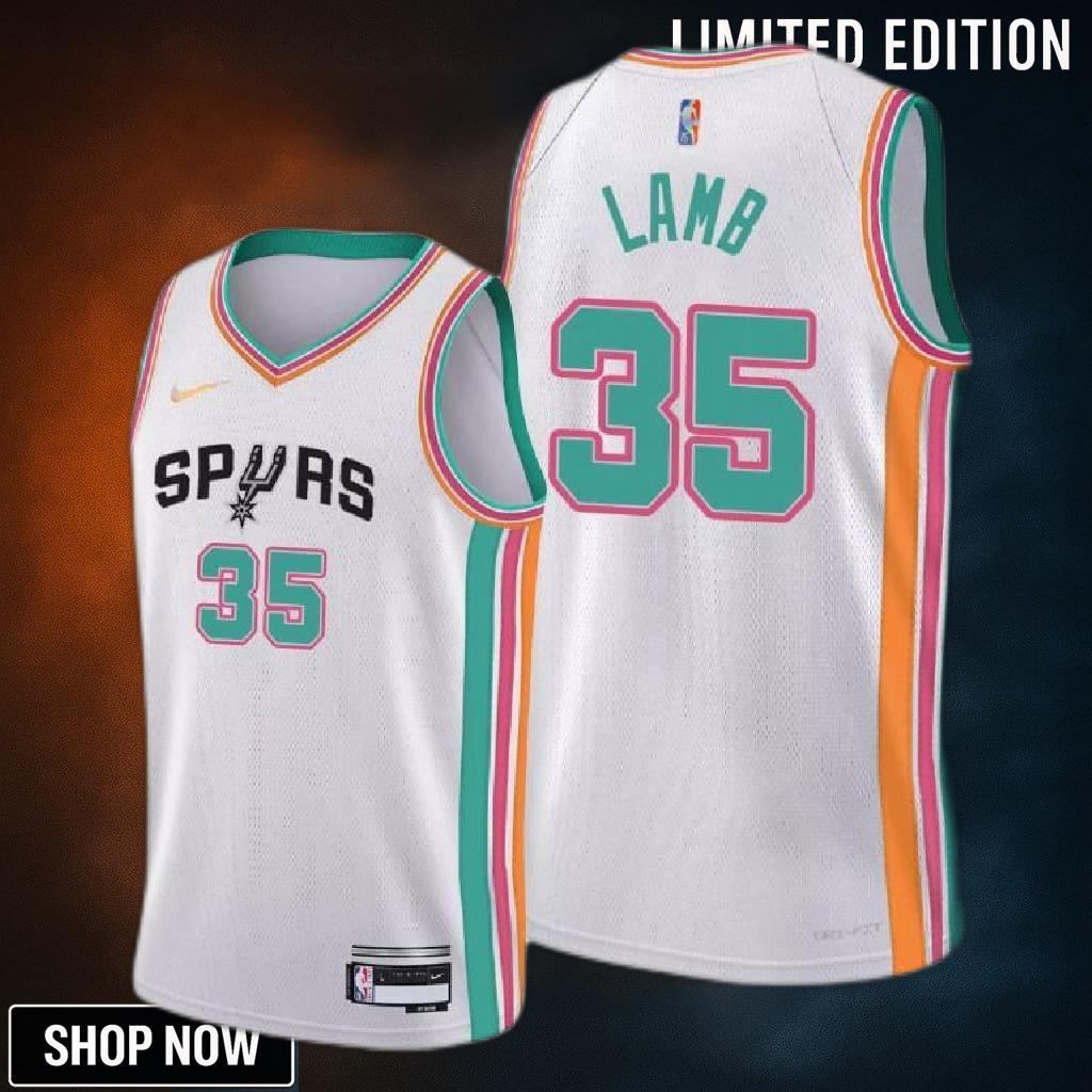 Anthony Lamb 35 San Antonio Spurs City Edition White Jersey 75th Diamond - Men