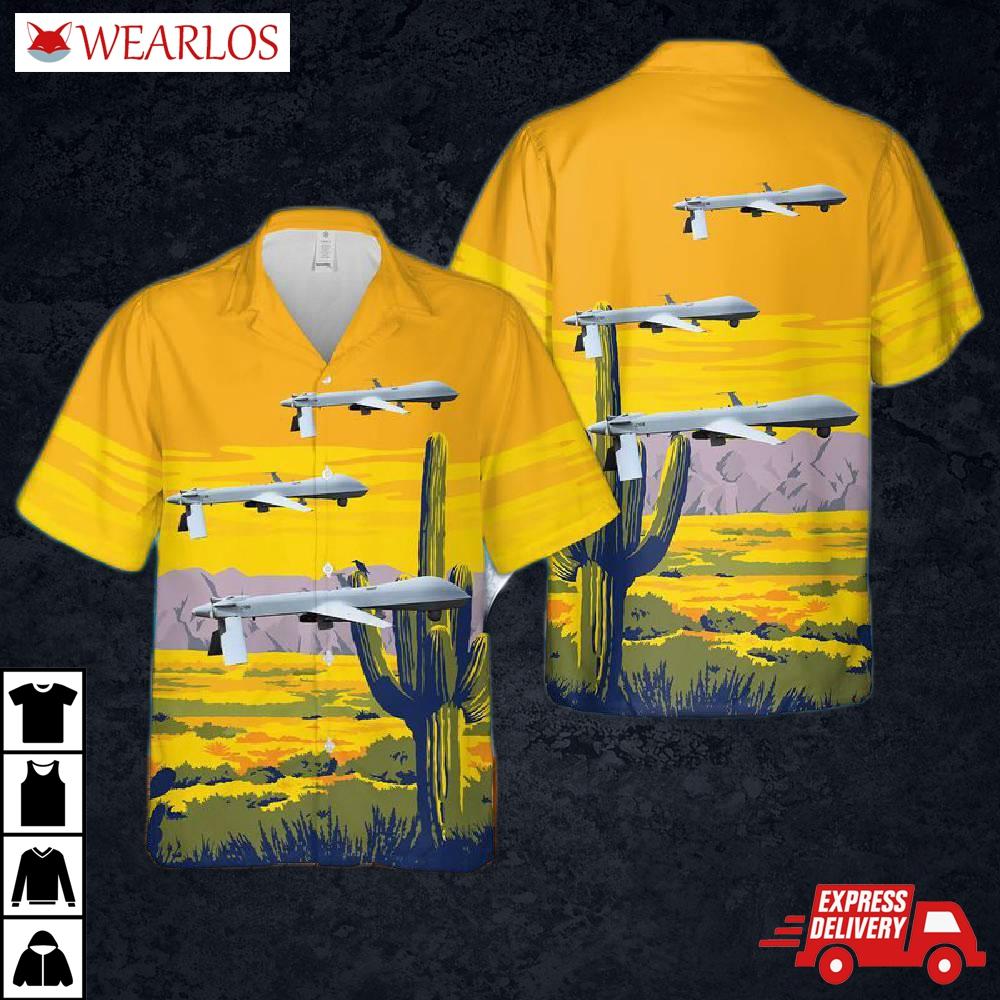 Arizona Air National Guard 214th Attack Group General Atomics Mq-1b Predator Hawaiian Shirt