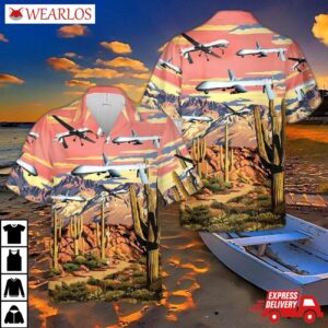 Arizona Air National Guard 214th Reconnaissance Group General Atomics Mq-1b Predator Hawaiian Shirt