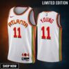 Atlanta Hawks 11 Trae Young -23 Association Edition White Jersey - Men