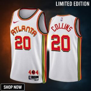 Atlanta Hawks 20 John Collins -23 Association Edition White Jersey - Men
