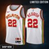 Atlanta Hawks 22 Cam Reddish -23 Association Edition White Jersey - Men