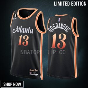 Atlanta Hawks Bogdan Bogdanovic 13 -23 City Edition Black Jersey No.6 Patch