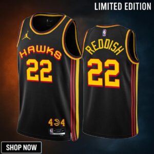 Atlanta Hawks Cam Reddish 22 -23 Black Statement Edition Jersey