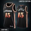 Atlanta Hawks Clint Capela 15 -23 City Edition Black Men Jersey No.6 Patch