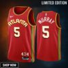 Atlanta Hawks Dejounte Murray 5 -23 Icon Edition Red Jersey