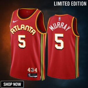 Atlanta Hawks Dejounte Murray 5 -23 Icon Edition Red Jersey