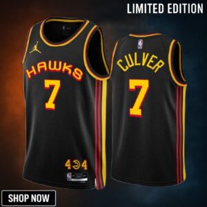 Atlanta Hawks Jarrett Culver 7 -23 Statement Edition Black Jersey Swingman