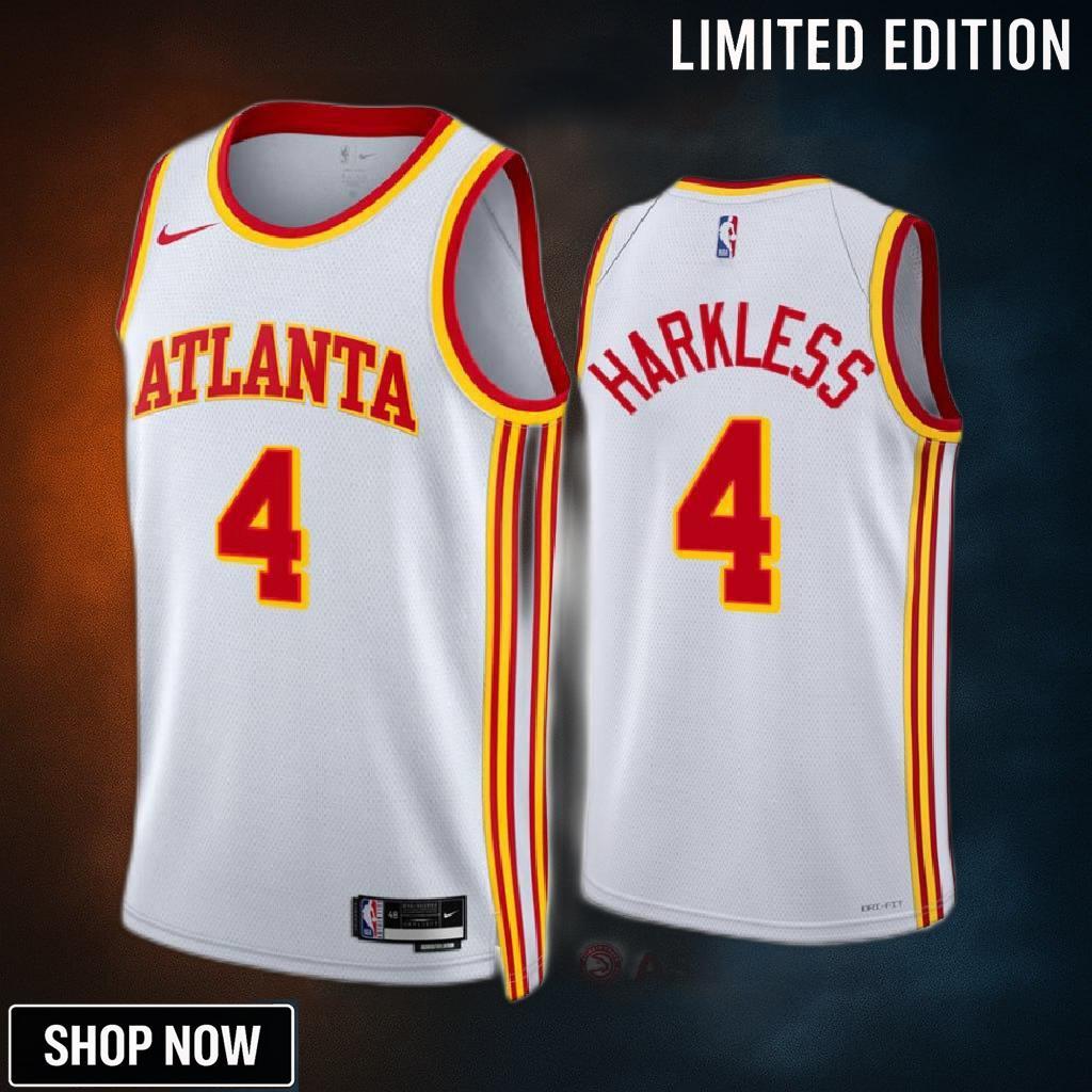 Atlanta Hawks Maurice Harkless 4 -23 Association Edition White Jersey Swingman